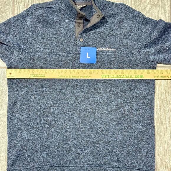 Eddie Bauer Men's Radiator Fleece Snap-Front Pullover‎ NWT Navy Heather sz Large - Picture 11 of 11
